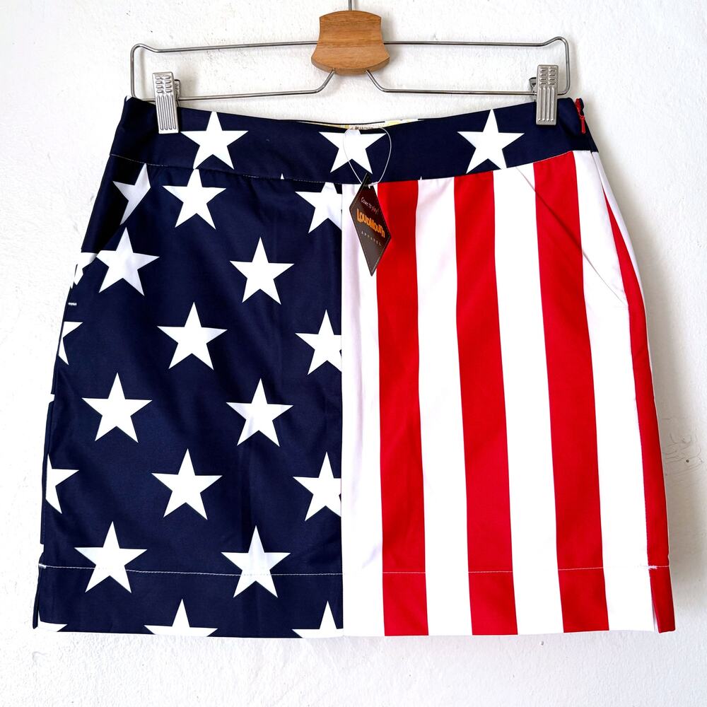 Loudmouth Ladies NWT Stars & Stripes Classic Golf Skort Size 4